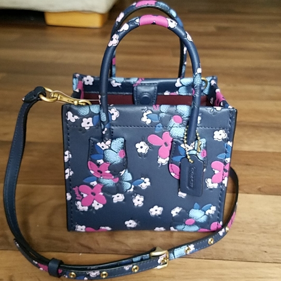 Coach Handbags - Coach Cashin Carry Tote 14 Blocked Floral / Blue